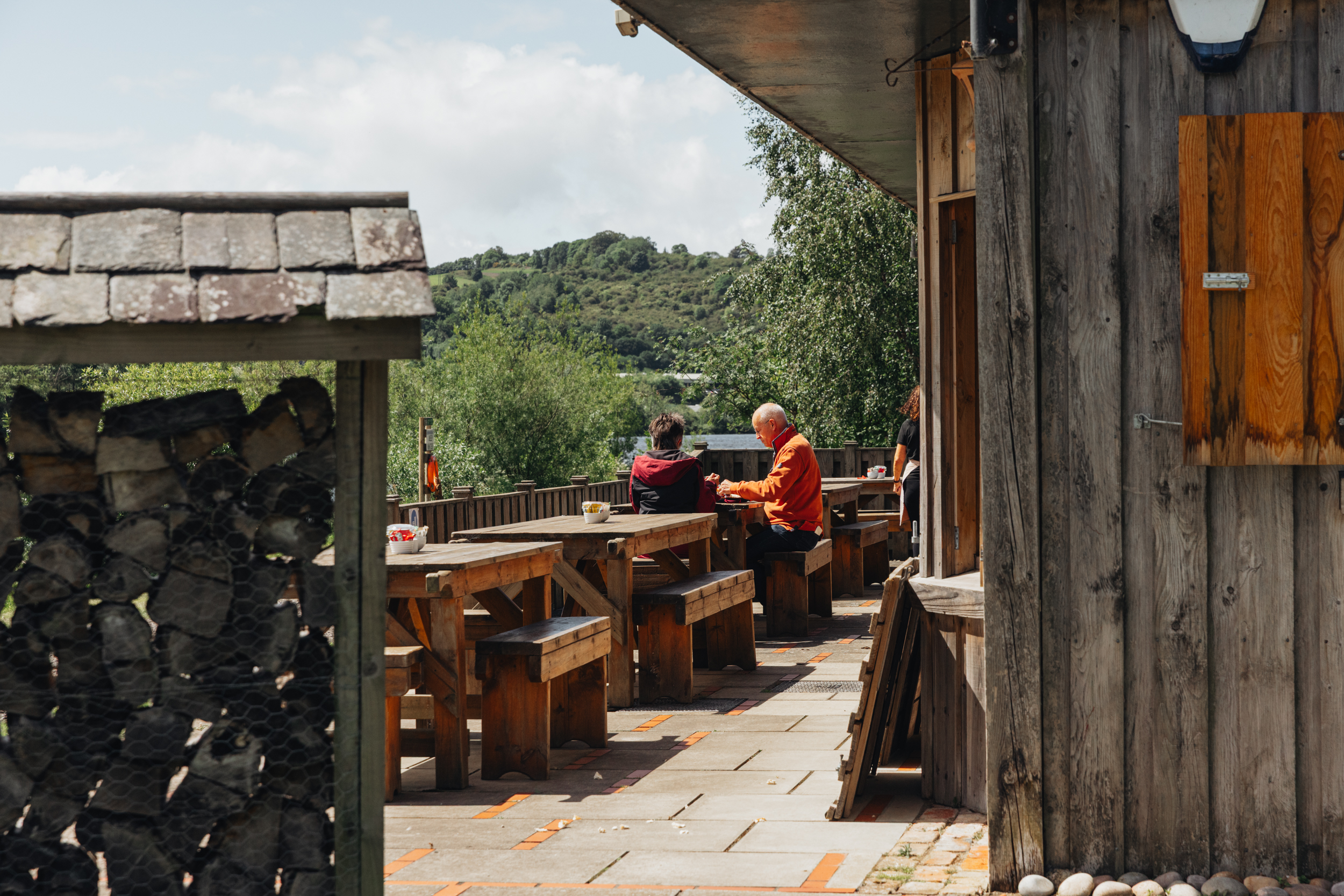 Diners enjoying the outdoor terrace at Willowgate Café near Perth on a sunny afternoon